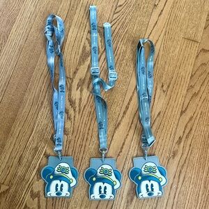 Disney Mickey Mouse Lanyard Set - Blue and Gray